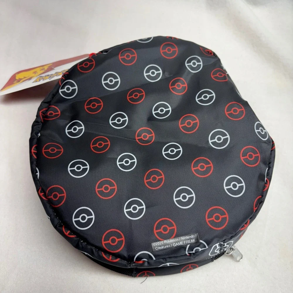 Kids Pokemon Insulated Lunch Box Bag Ther‎ mos Pokeball Round Snack Bag